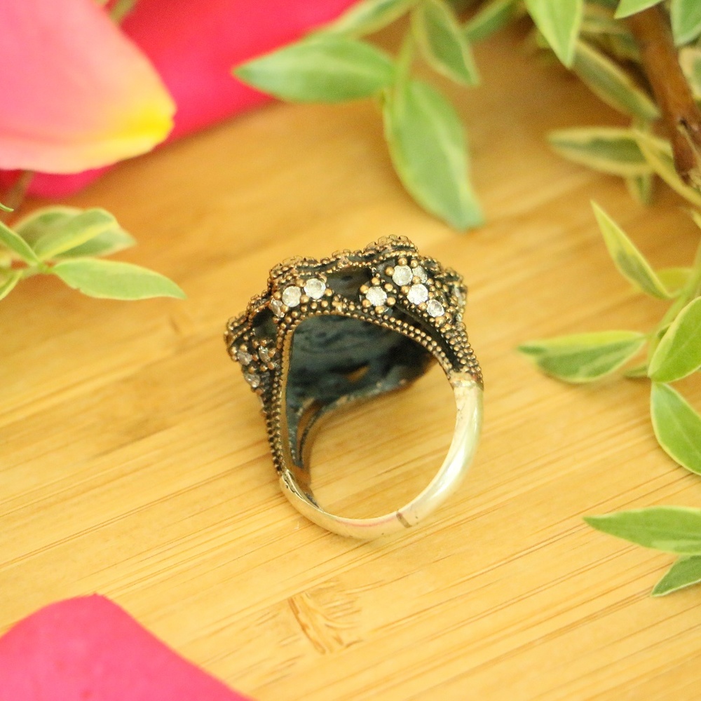 Sterling Silver Ruby, Emerald and Topaz S 7.25 - Picture 3 of 8